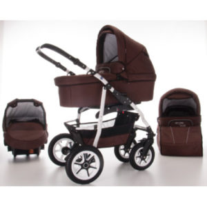 Bebebi Kombikinderwagen Bellami 3 in 1 mit Luftreifen - Bellachoco/braun