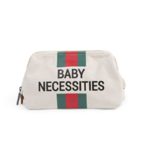 CHILDHOME Baby Necessities Kulturbeutel cremeweiß Streifen grün/rot
