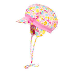 Döll Girls Bindemütze mit Schirm mit Blümchen