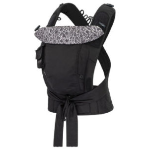 Hoppediz Babytrage Bondolino Plus Popeline One Size Schwarz Blumen