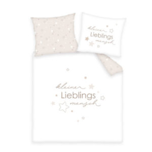 babybest® Bettwäsche Kleiner Lieblingsmensch beige 80 x 80 cm
