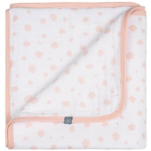 emma & noah Kuscheldecke Punkte Peach 120 x 120 cm